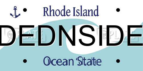 DEDNSIDE Rhode Island License Plate