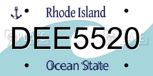 DEE5520 Rhode Island License Plate