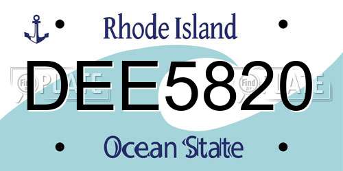 DEE5820 Rhode Island License Plate
