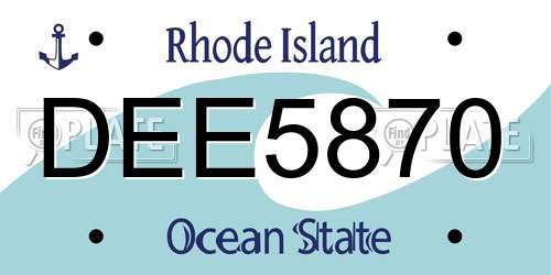 DEE5870 Rhode Island License Plate