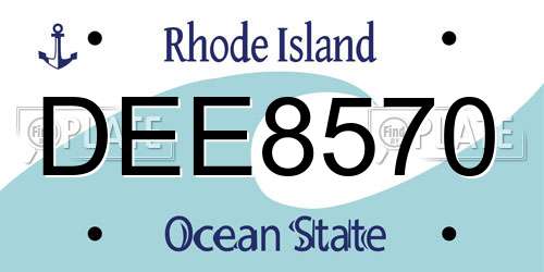 DEE8570 Rhode Island License Plate