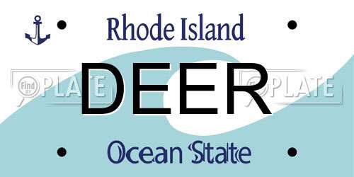 DEER Rhode Island License Plate