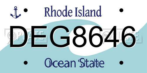DEG8646 Rhode Island License Plate