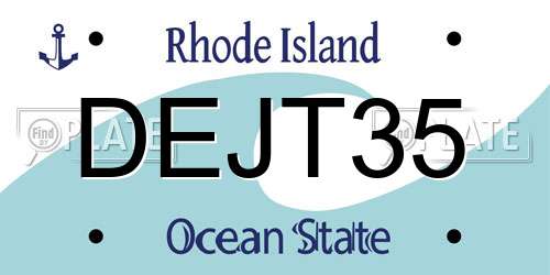 DEJT35 Rhode Island License Plate