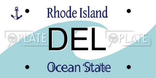 DEL Rhode Island License Plate