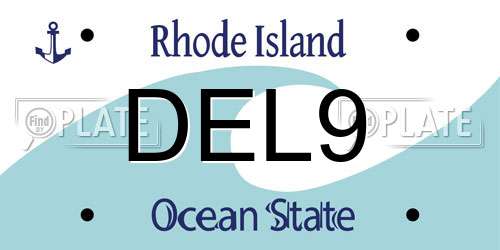 DEL9 Rhode Island License Plate