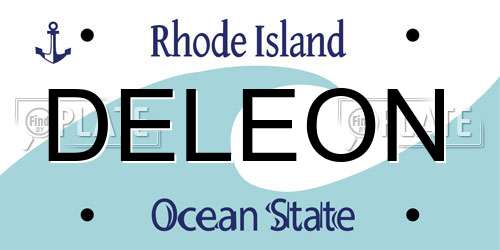 DELEON Rhode Island License Plate