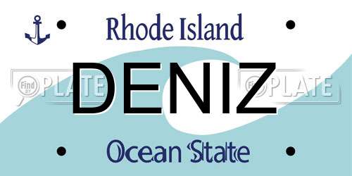 DENIZ Rhode Island License Plate