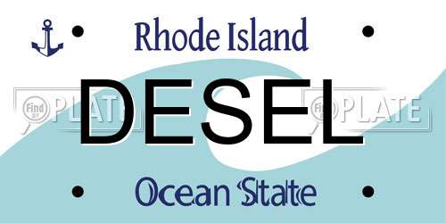 DESEL Rhode Island License Plate