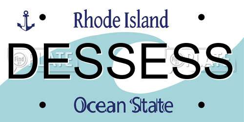DESSESS Rhode Island License Plate