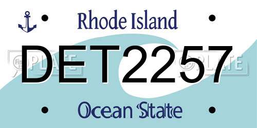 DET2257 Rhode Island License Plate