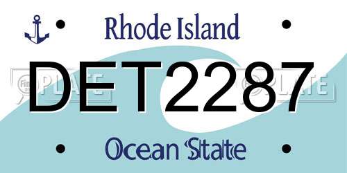 DET2287 Rhode Island License Plate