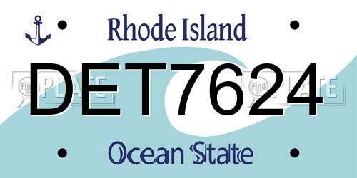 DET7624 Rhode Island License Plate