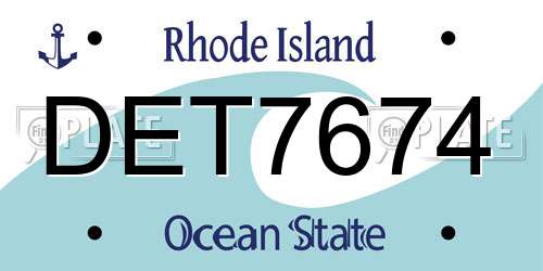 DET7674 Rhode Island License Plate