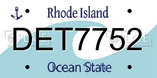 DET7752 Rhode Island License Plate
