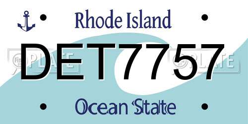 DET7757 Rhode Island License Plate