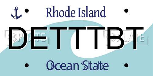 DETTTBT Rhode Island License Plate