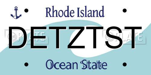 DETZTST Rhode Island License Plate