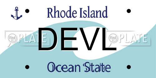DEVL Rhode Island License Plate