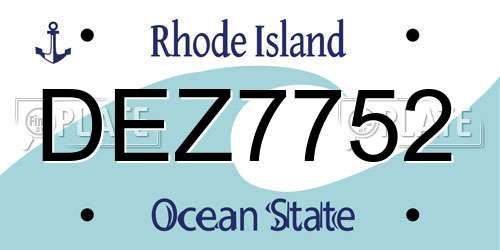 DEZ7752 Rhode Island License Plate