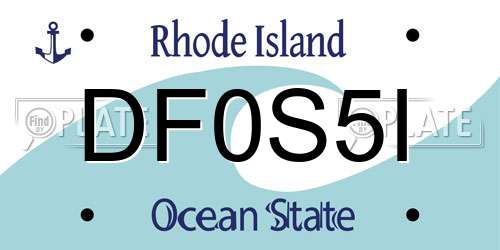 DF0S5I Rhode Island License Plate