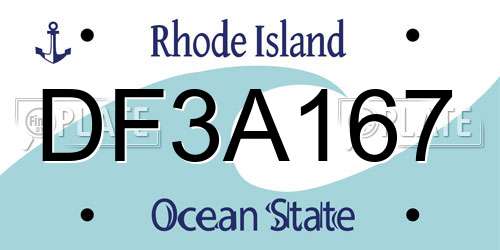 DF3A167 Rhode Island License Plate
