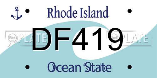 DF419 Rhode Island License Plate