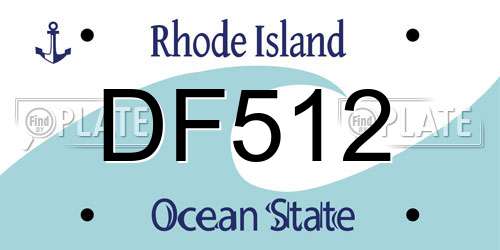 DF512 Rhode Island License Plate