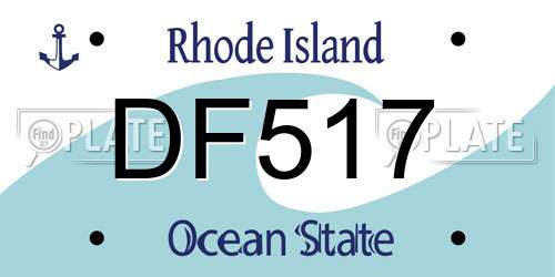 DF517 Rhode Island License Plate