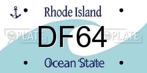 DF64 Rhode Island License Plate