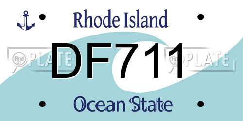 DF711 Rhode Island License Plate
