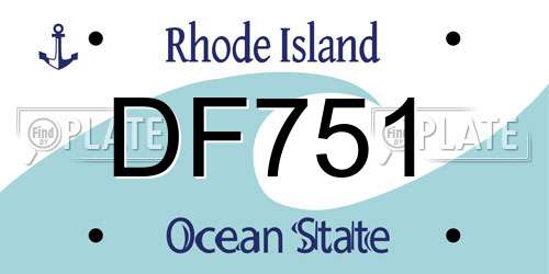 DF751 Rhode Island License Plate