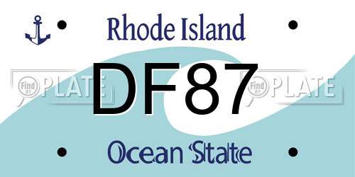 DF87 Rhode Island License Plate