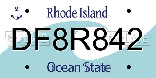 DF8R842 Rhode Island License Plate