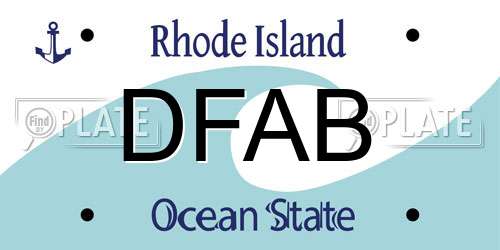DFAB Rhode Island License Plate