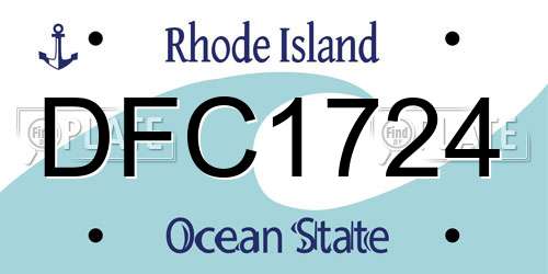 DFC1724 Rhode Island License Plate