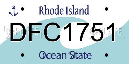 DFC1751 Rhode Island License Plate