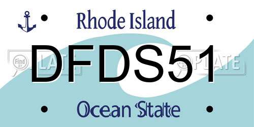 DFDS51 Rhode Island License Plate