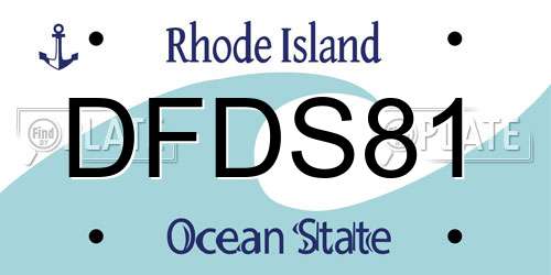 DFDS81 Rhode Island License Plate