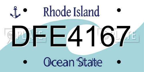 DFE4167 Rhode Island License Plate