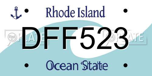 DFF523 Rhode Island License Plate