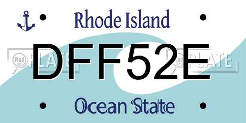 DFF52E Rhode Island License Plate