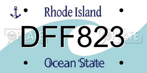 DFF823 Rhode Island License Plate