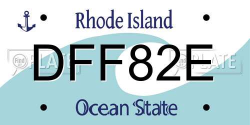 DFF82E Rhode Island License Plate