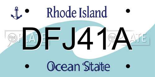 DFJ41A Rhode Island License Plate
