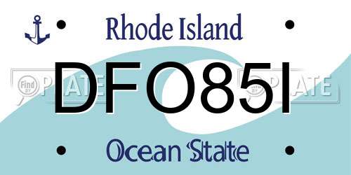 DFO85I Rhode Island License Plate