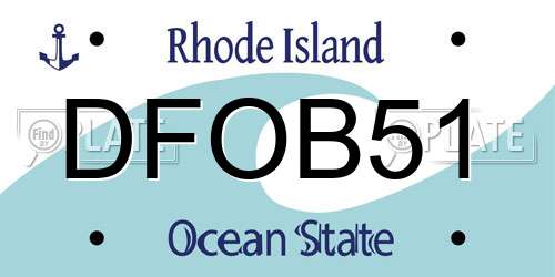 DFOB51 Rhode Island License Plate