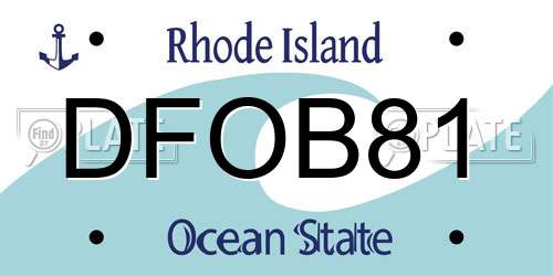 DFOB81 Rhode Island License Plate