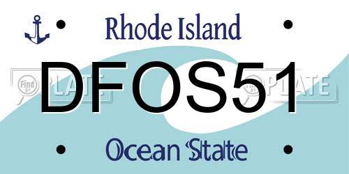 DFOS51 Rhode Island License Plate