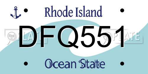 DFQ551 Rhode Island License Plate